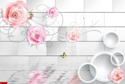 File gốc File tranh hoa trang sức in tường 3d TS6009 (phong cách) tối giản