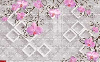 File tranh File tranh hoa trang sức in tường 3d TS6023 (ảnh gốc) in trần xuyên sáng