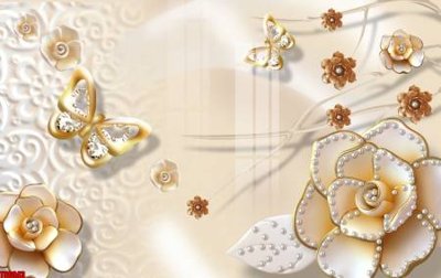 Download file gốc File tranh hoa trang sức in tường 3d TS6043 (in lụa) nghệ thuật