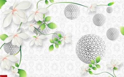 File tranh File tranh hoa trang sức in tường 3d TS6055 (gốc) chủ đề động vật