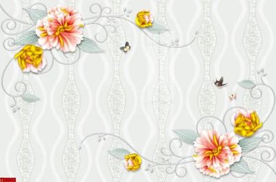 Download file gốc File tranh hoa trang sức in tường 3d TS6063 (in mica) trong suốt