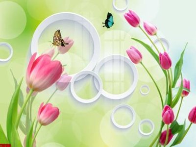 File gốc File tranh hoa trang sức in tường 3d TS6109 (in tráng gương) sang trọng