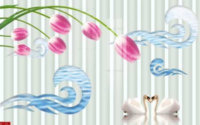 File in trần File tranh hoa trang sức in tường 3d TS6110 (bản gốc) mây trời