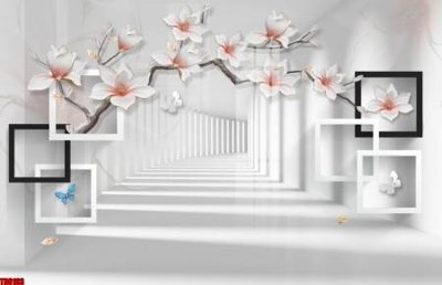 File gốc File tranh hoa trang sức in tường 3d TS6163 (cho in ấn) độc quyền