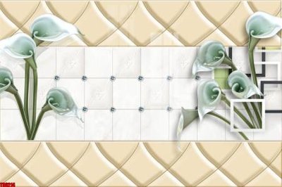 Download file gốc File tranh hoa trang sức in tường 3d TS6214 (in lụa) hoa lá