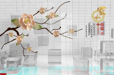 File ảnh File tranh hoa trang sức in tường 3d TS6232 (gốc) in PP, decal