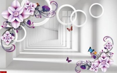 File gốc File tranh hoa trang sức in tường 3d TS6239 (in tráng gương) hiện đại