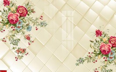 File gốc File tranh hoa trang sức in tường 3d TS6384 (in lụa) tranh phong thủy