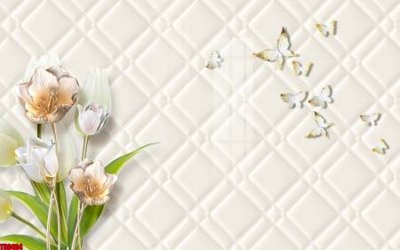 File tranh gốc File tranh hoa trang sức in tường 3d TS6404 (bản quyền) file PSD