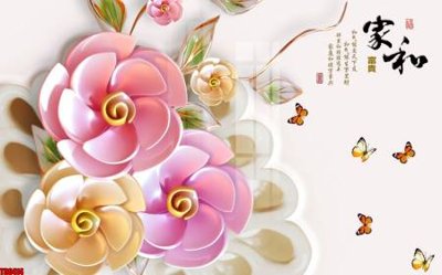 Download file gốc File tranh hoa trang sức in tường 3d TS6414 (in lụa) hoa lá