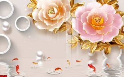 File tranh gốc File tranh hoa trang sức in tường 3d TS6492 (bản đẹp) độc quyền