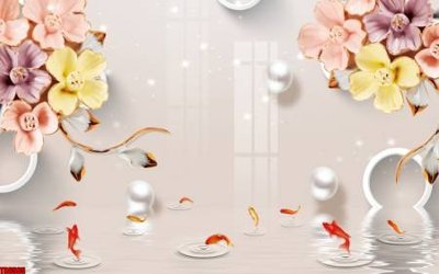 File gốc File tranh hoa trang sức in tường 3d TS6505 (bản quyền) cho in ấn