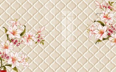 Ảnh gốc File tranh hoa trang sức in tường 3d TS6522 (siêu chi tiết) để in ấn