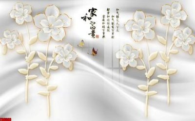 File tranh File tranh hoa trang sức in tường 3d TS6593 (file gốc) chuẩn màu in
