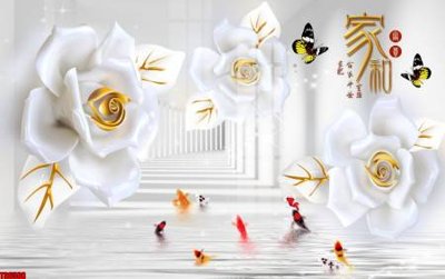 File gốc in tráng gương File tranh hoa trang sức in tường 3d TS6598 chi tiết