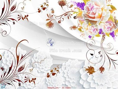 File tranh File hoa trang sức TS665 (gốc) chủ đề thiên nhiên