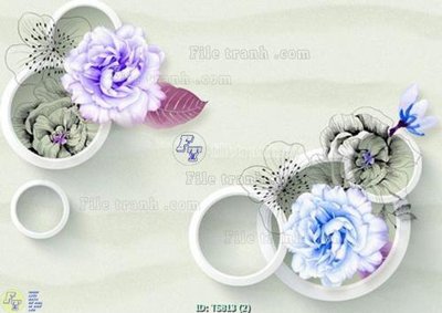 File tranh File hoa trang sức TS813 (bản gốc) in lụa 5D