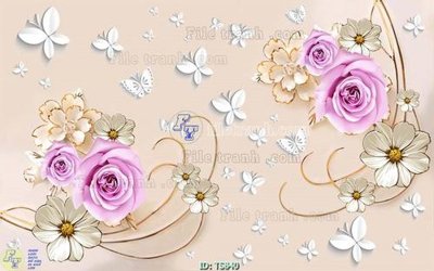 Ảnh gốc File hoa trang sức TS840 (độ nét cao) in tráng gương