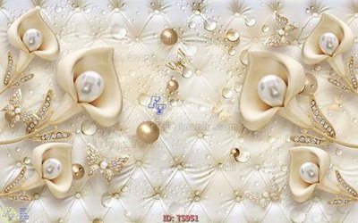 File tranh File hoa trang sức TS951 (bản gốc) in lụa dán tường