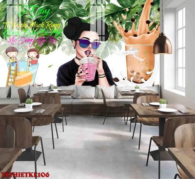 Hình ảnh file gốc File tranh dán tường quán trà sữa TSthietke106 cho in UV