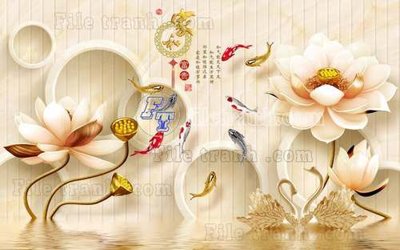 File gốc File tranh gốc tranh tường hoa thủy mặc trung quốc TTQ11 (vector) cho in ấn