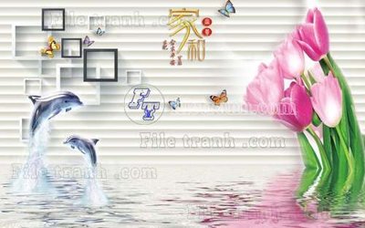 File PSD File tranh gốc tranh tường hoa thủy mặc trung quốc TTQ116 (bản gốc) cho nhà in