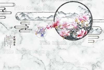 File gốc File tranh gốc tranh tường hoa thủy mặc trung quốc TTQ132 (in lụa) chi tiết cao
