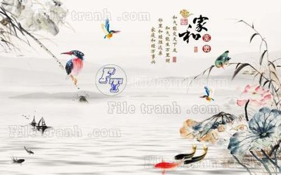 File tranh File tranh gốc tranh tường hoa thủy mặc trung quốc TTQ178 (ảnh gốc) in trần nhà