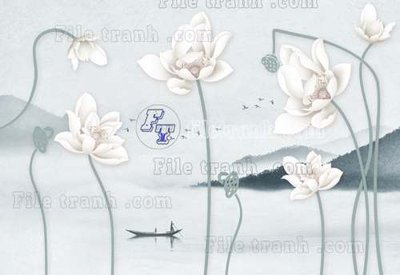 File tranh File tranh gốc tranh tường hoa thủy mặc trung quốc TTQ20 (ảnh gốc) in trần 3D