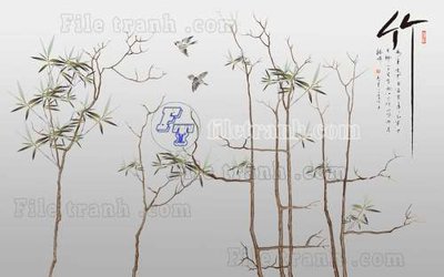 File gốc in mica File tranh gốc tranh tường hoa thủy mặc trung quốc TTQ210 chất lượng