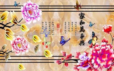 Download file ảnh gốc File tranh gốc tranh tường hoa thủy mặc trung quốc TTQ236 để in ấn