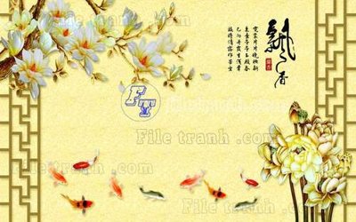 File tranh gốc in trần nhà File tranh gốc tranh tường hoa thủy mặc trung quốc TTQ244 3D