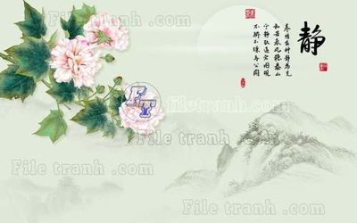 File in mica File tranh gốc tranh tường hoa thủy mặc trung quốc TTQ257 (bản gốc) sắc sảo