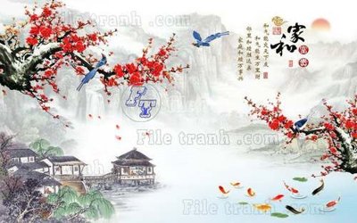 Tải về file tranh gốc File tranh gốc tranh tường hoa thủy mặc trung quốc TTQ280 (để in quảng cáo)