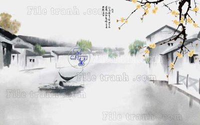 File in ấn cao cấp File tranh gốc tranh tường hoa thủy mặc trung quốc TTQ282 (file gốc)