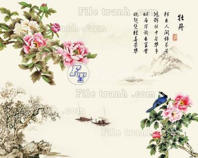 Tải file File tranh gốc tranh tường hoa thủy mặc trung quốc TTQ288 (gốc) in nhanh