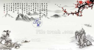Hình ảnh gốc File tranh gốc tranh tường hoa thủy mặc trung quốc TTQ291 (để in khổ lớn)
