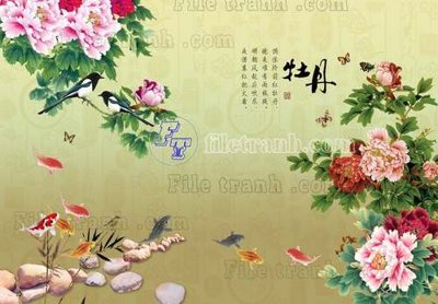 Tải file File tranh gốc tranh tường hoa thủy mặc trung quốc TTQ296 (PSD) cho in tranh kính