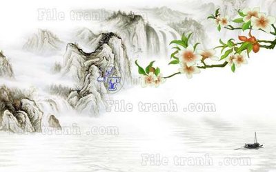 File gốc File tranh gốc tranh tường hoa thủy mặc trung quốc TTQ31 (dành cho trang trí nội thất)