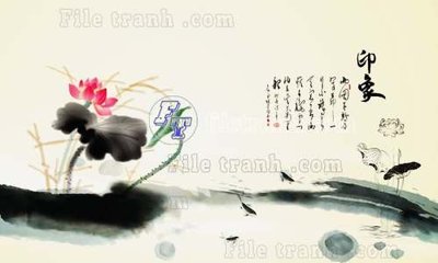 Download file gốc File tranh gốc tranh tường hoa thủy mặc trung quốc TTQ382 (in lụa) nghệ thuật