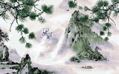 File PSD File tranh gốc tranh tường hoa thủy mặc trung quốc TTQ412 (bản gốc) dễ dàng edit