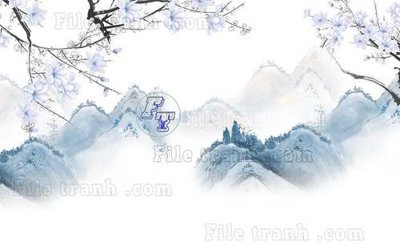 File tranh File tranh gốc tranh tường hoa thủy mặc trung quốc TTQ48 (bản gốc) treo quán cafe