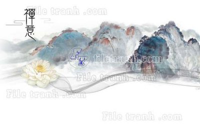 File tranh gốc File tranh gốc tranh tường hoa thủy mặc trung quốc TTQ50 (bản đẹp) độc quyền