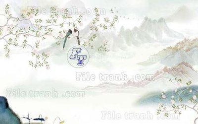 Tải file gốc File tranh gốc tranh tường hoa thủy mặc trung quốc TTQ53 (để in lụa)