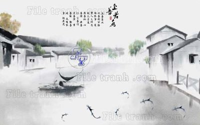 Tải file File tranh gốc tranh tường hoa thủy mặc trung quốc TTQ551 (gốc) làm tranh trang trí