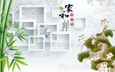 File gốc File tranh gốc tranh tường hoa thủy mặc trung quốc TTQ557 (trang trí) phòng ngủ
