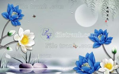 File gốc in ấn File tranh gốc tranh tường hoa thủy mặc trung quốc TTQ56 chuẩn màu CMYK