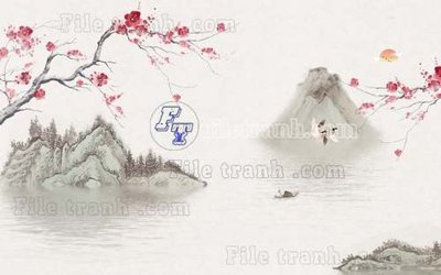 Download file File tranh gốc tranh tường hoa thủy mặc trung quốc TTQ581 (chất lượng in ấn)