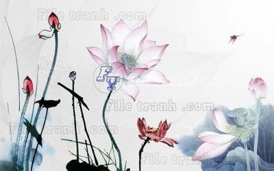 File gốc File tranh gốc tranh tường hoa thủy mặc trung quốc TTQ585 (in ấn) màu sắc trung thực