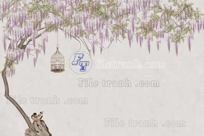 Download file gốc File tranh gốc tranh tường hoa thủy mặc trung quốc TTQ590 (dùng cho in ấn)
